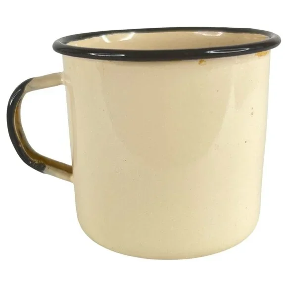 Vintage Enamel Childrens Mug Donkey Playing Cello Cup Novelty - Picture 3 of 10